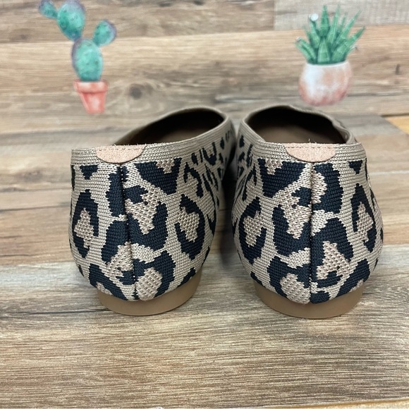 Vivaia Margot square toe V-cut ballet flats dark leopard women’s 9.5 - Picture 5 of 10